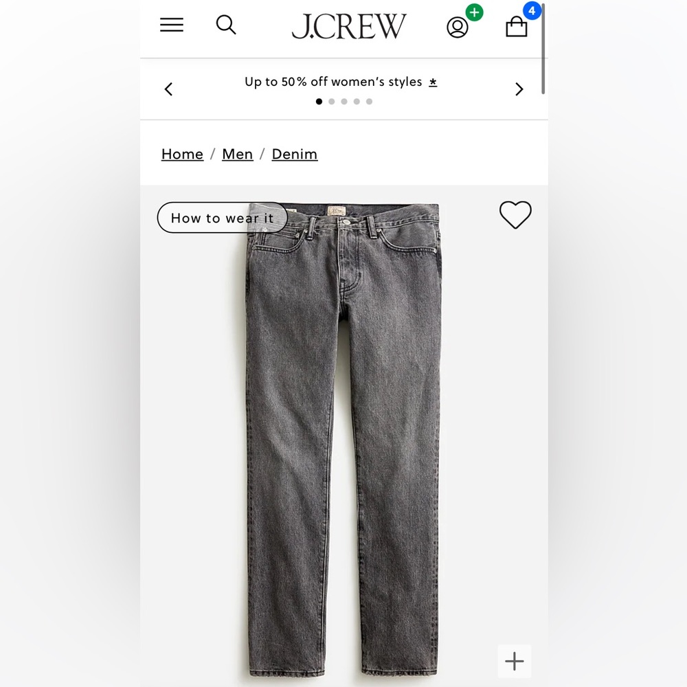 Brand New with Tags - JCrew 484 Slim-fit Jean in Black Wash. Size 33/30